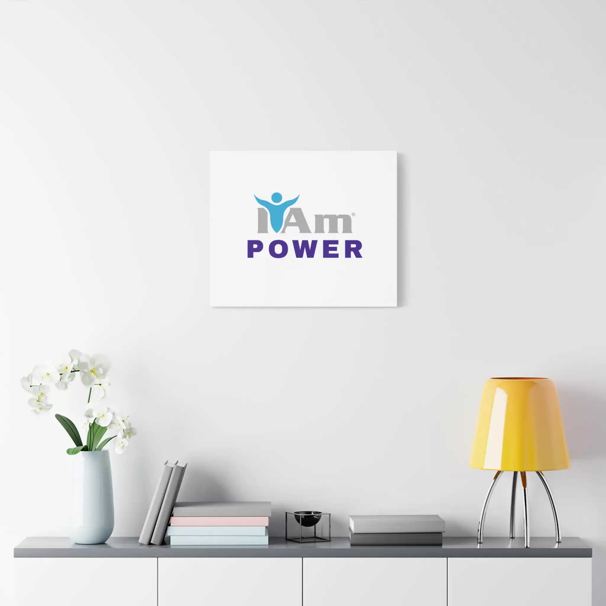 7479699998056587405_2048.webp Inspirational wall art with the phrase 'I Am Power' on a white wall.