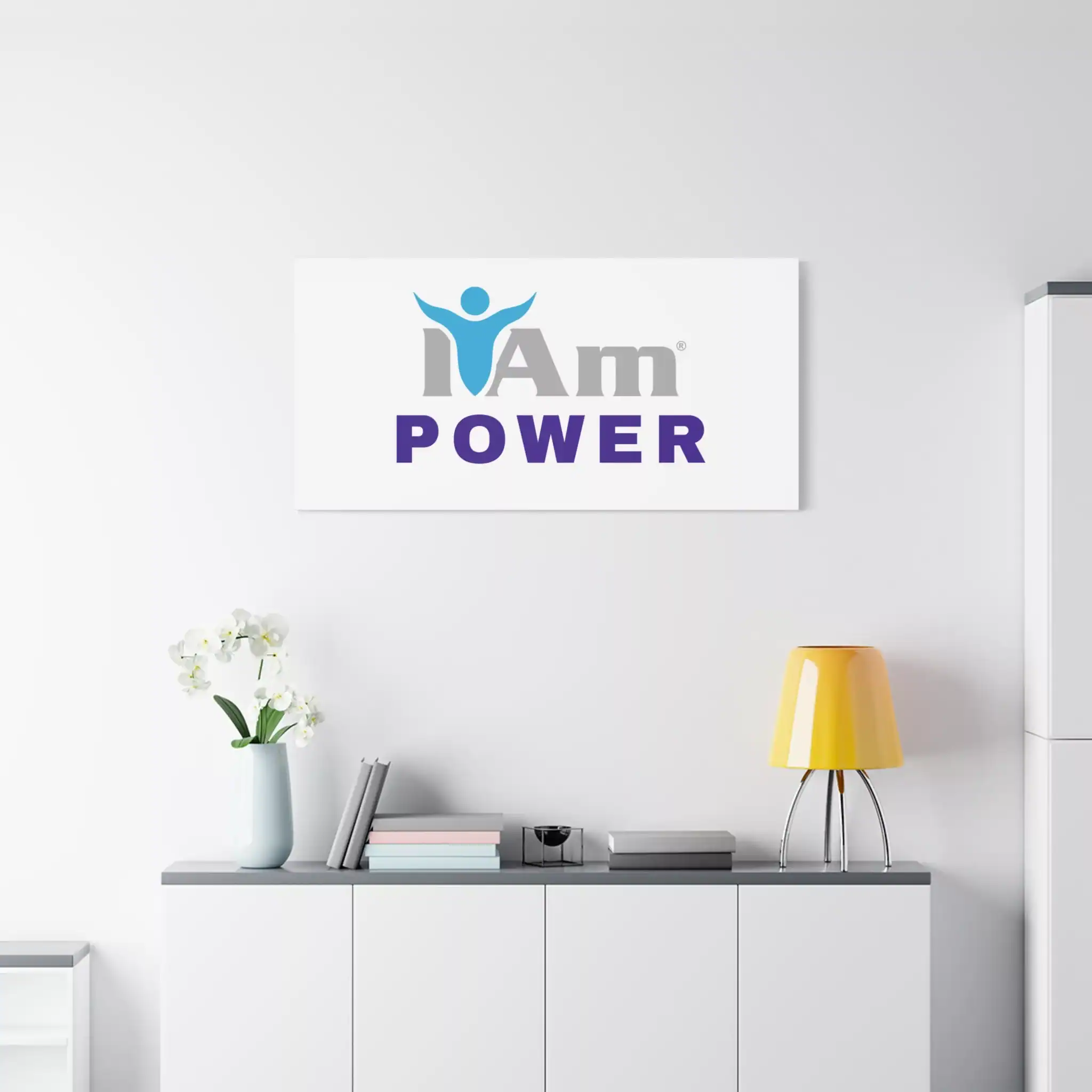 7697567532408812471_2048.webp Inspirational wall art with 'I Am Power' message in a modern room setting.