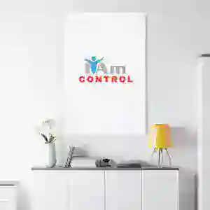 Minimalist wall art with 'I Am Control' quote for home decor.