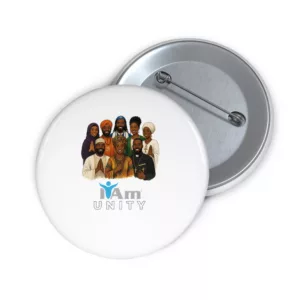Unity badge with diverse group of people representing community and harmony.