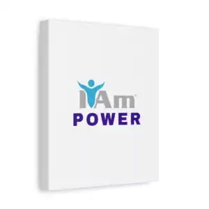 Inspirational wall art with 'I Am Power' message and human figure design.