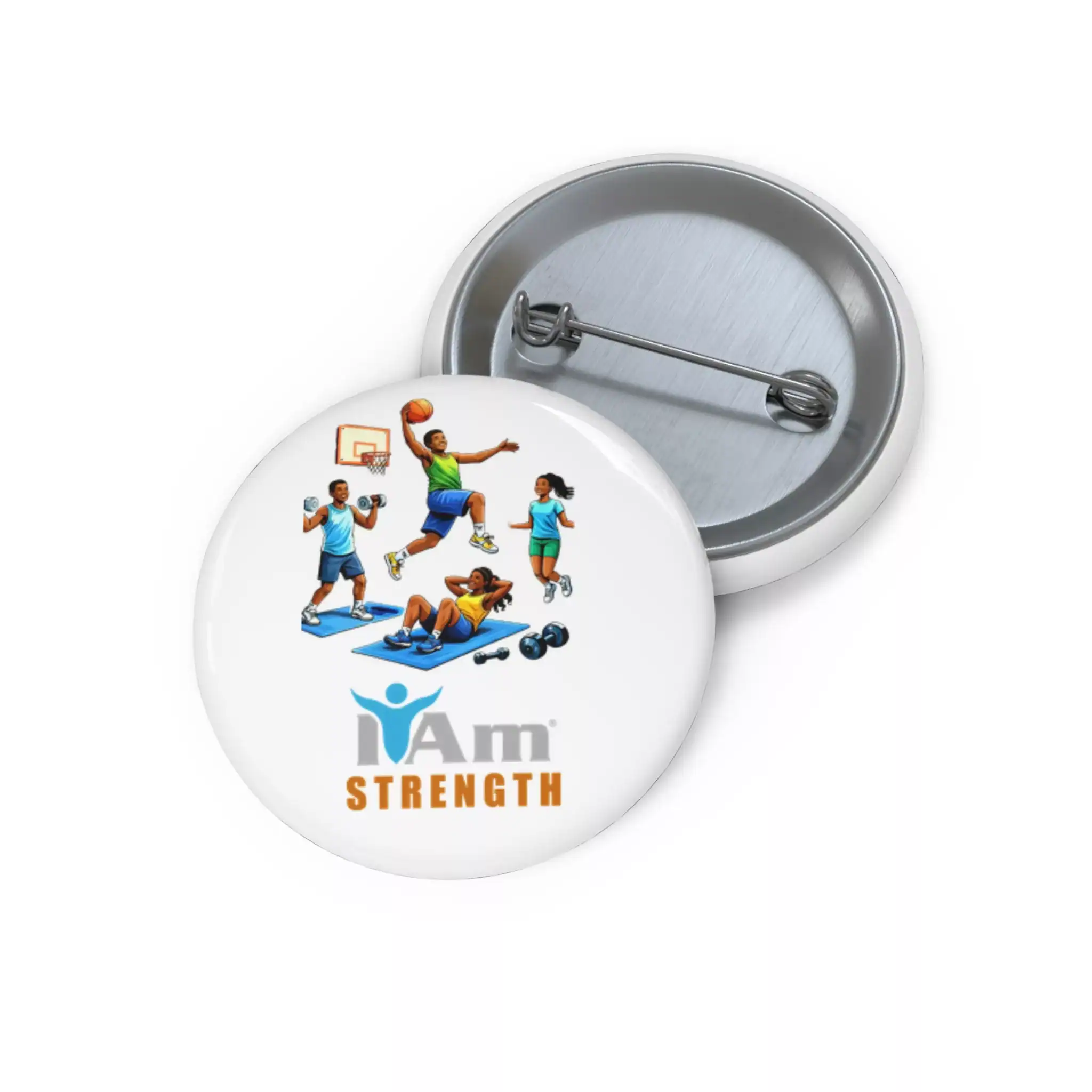 8411166937437541750_2048.webp Empowerment badge with diverse fitness activities and 'I Am Strength' text.