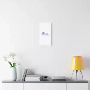 Inspirational wall art with 'I Am Protection' message on a white wall.