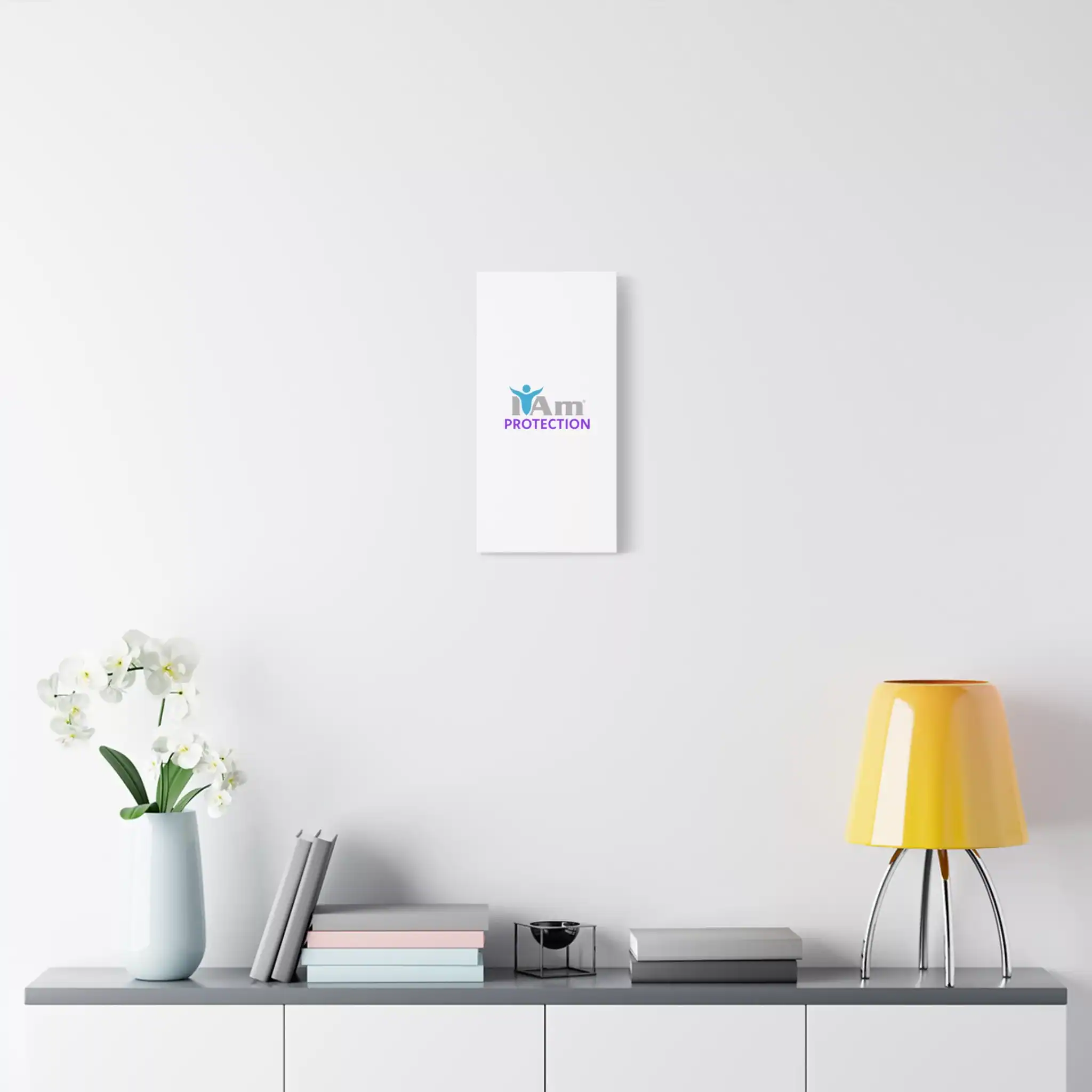 917405040553905606_2048.webp Inspirational wall art with 'I Am Protection' message on a white wall.