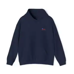 Navy blue hoodie with 'I Am Strength' embroidery on the chest.