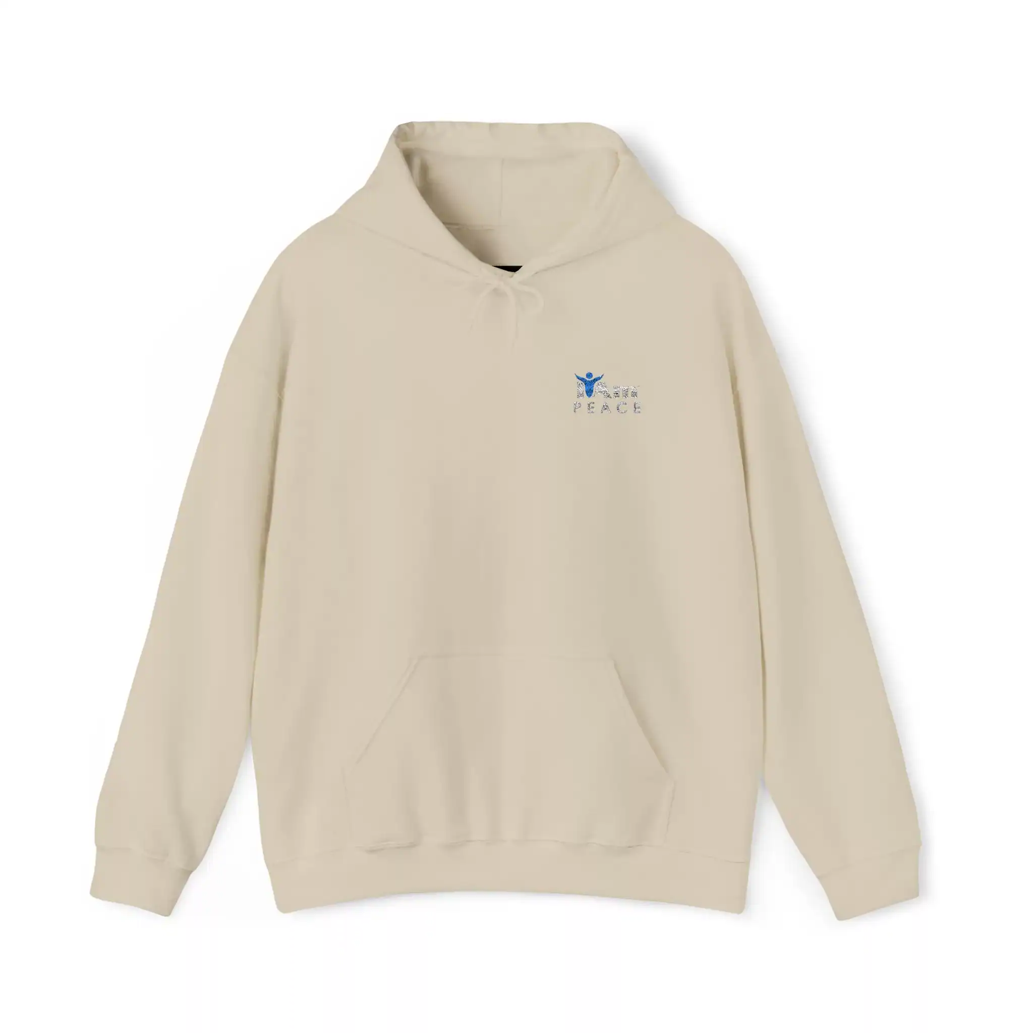 15452400256380984533_2048.webp Cream-colored hoodie with 'I Am Peace' logo on chest, casual style.
