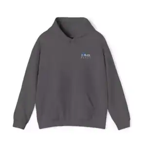 Dark gray hoodie with 'I Am Peace' embroidered logo on chest.