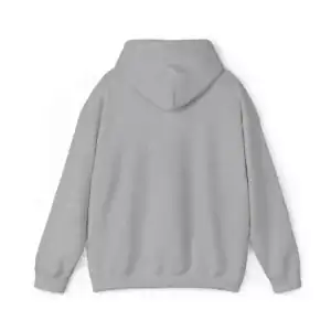 Gray hoodie with a front pocket and hood, casual and comfortable.